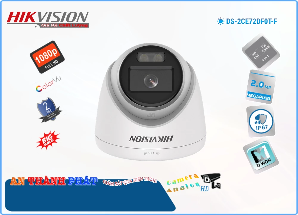 Camera Full Color Hikvision DS-2CE72DF0T-F,Giá HD Anlog DS-2CE72DF0T-F,phân phối DS-2CE72DF0T-F,DS-2CE72DF0T-F Bán Giá