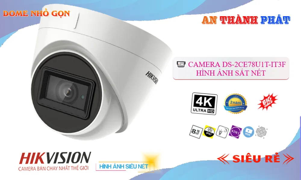 Camera Hikvision DS-2CE78U1T-IT3F Mẫu Đẹp