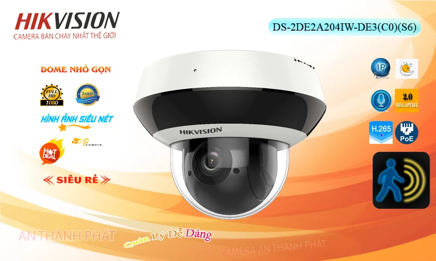 Camera DS-2DE2A204IW-DE3(C0)(S6) Hikvision đang khuyến mãi ✪