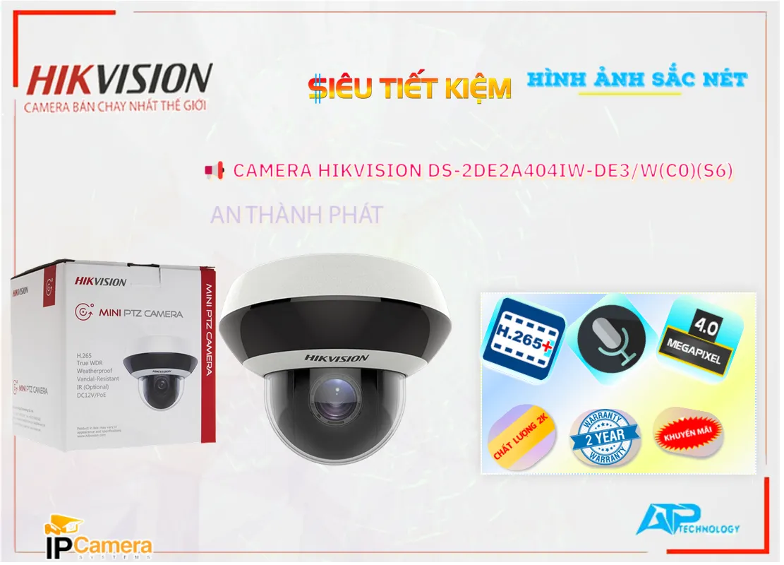 ✅ Camera DS-2DE2A404IW-DE3/W(C0)(S6) Hikvision giá rẻ chất lượng cao