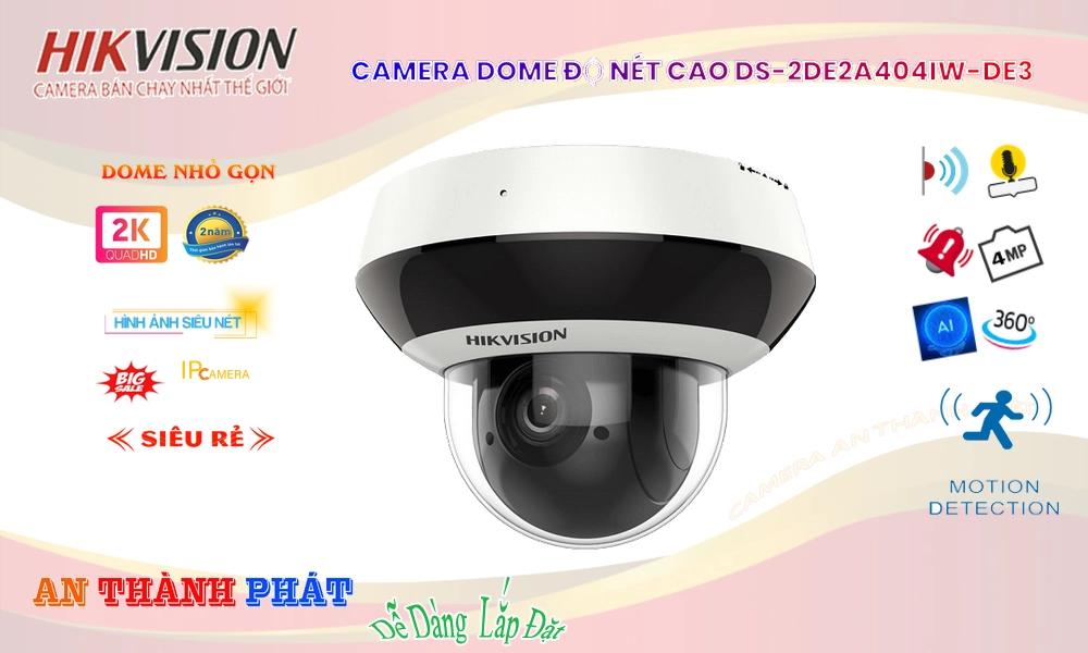 DS-2DE2A404IW-DE3-W Hikvision Thiết kế Đẹp
