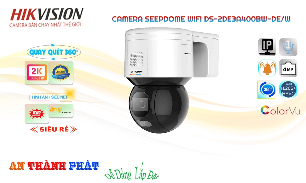 Camera Công Nghệ IP DS-2DE3A400BW-DE/W Hikvision Chất Lượng