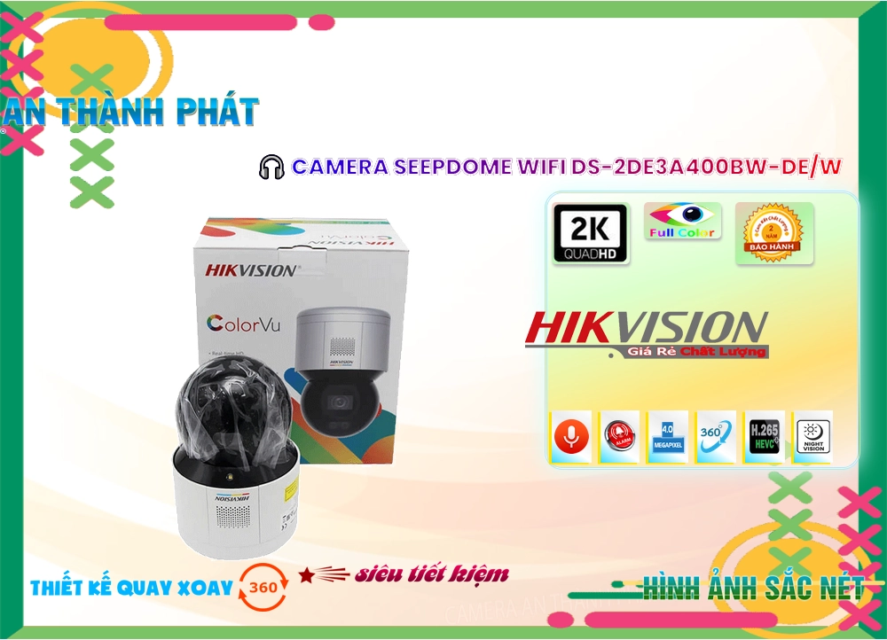 Camera Hikvision Thiết kế Đẹp Công Nghệ IP DS-2DE3A400BW-DE/W