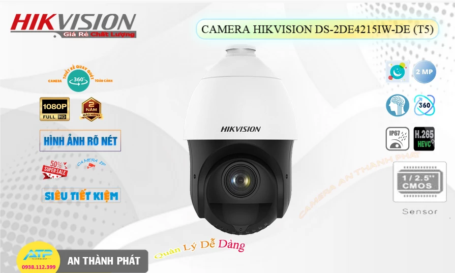 DS-2DE4215IW-DE(T5) sắc nét Hikvision