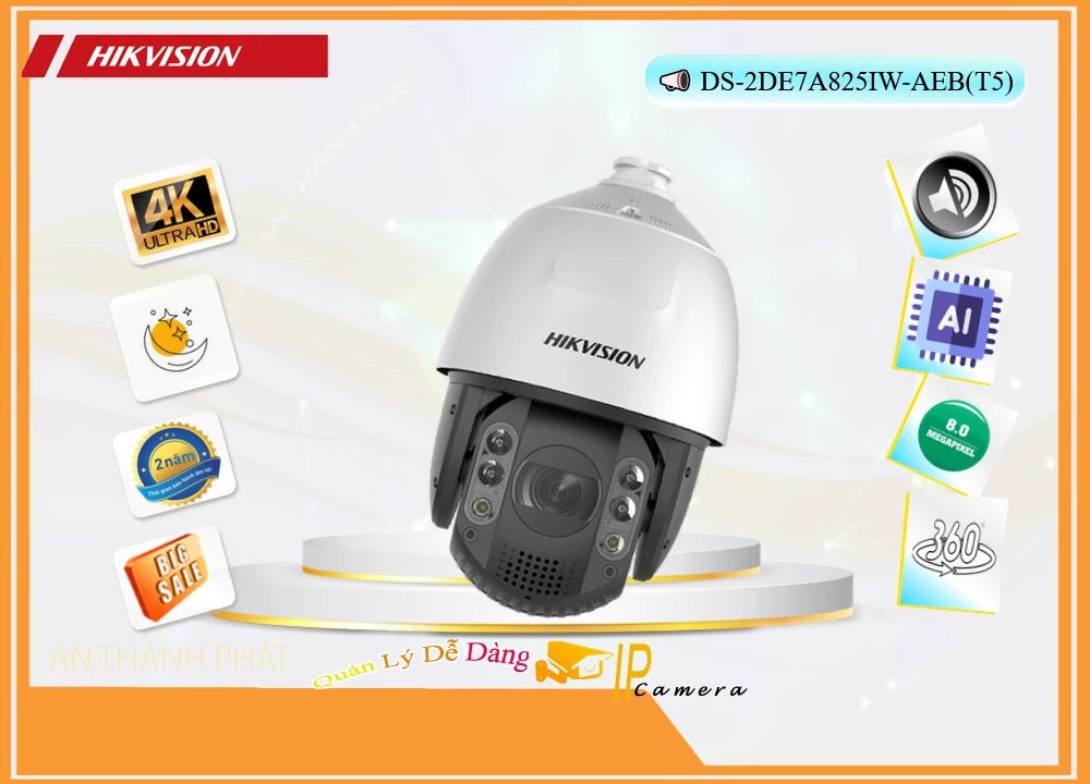 DS-2DE7A825IW-AEB(T5) Camera Thiết kế Đẹp Hikvision ✅