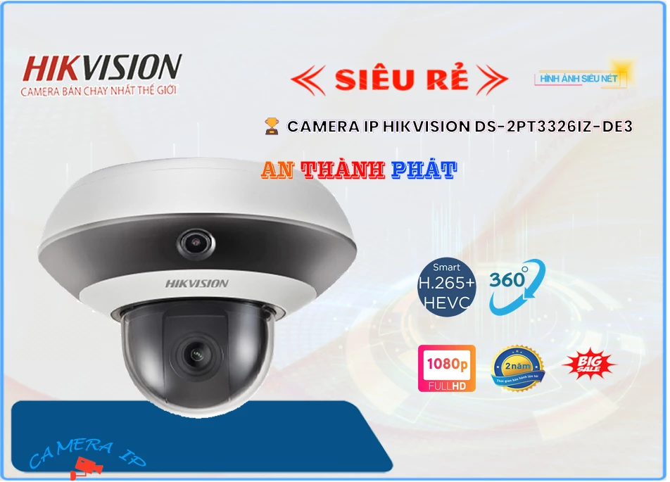 ✅ Camera An Ninh Hikvision DS-2PT3326IZ-DE3 Giá rẻ