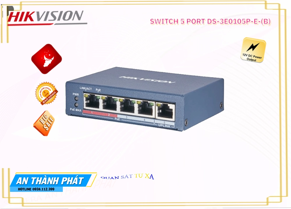 Bộ chia tín hiệu Switch  DS-3E0105P-E(B)