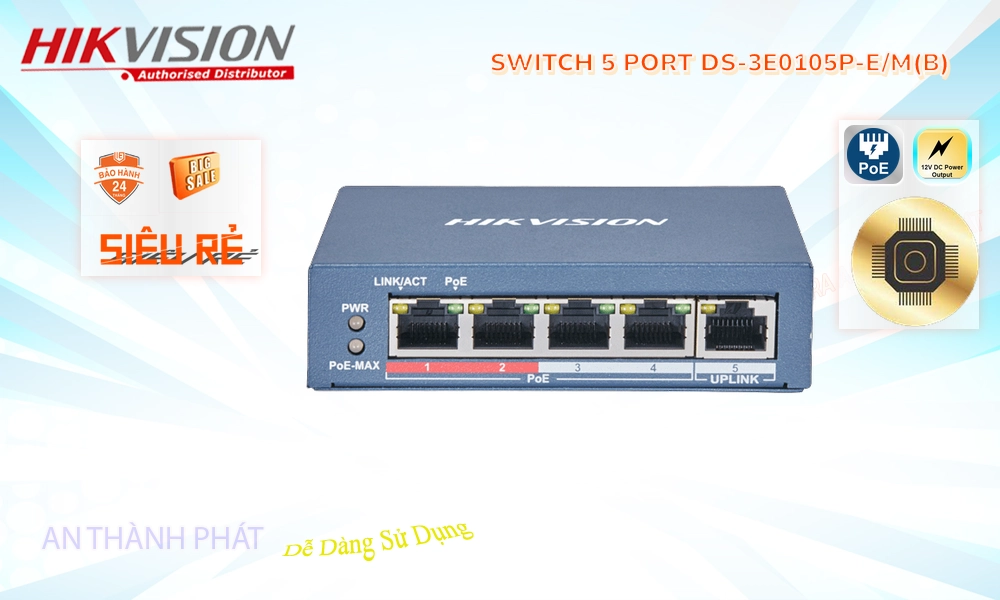 Bộ chia tín hiệu Switch  DS-3E0105P-E/M(B)