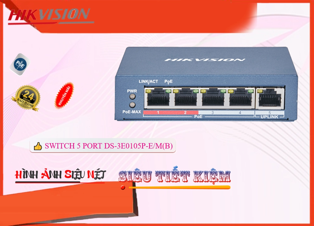 Bộ chia tín hiệu Switch  DS-3E0105P-E/M(B)