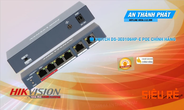 Switch chuyển đổi mạng  DS-3E0106HP-E