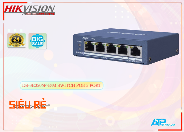 Switch Thiết bị nối mạng  DS-3E0505P-E/M Thiết Bị Mạng