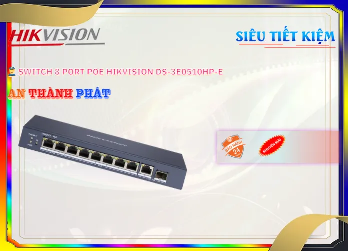 Switch Hikvision DS-3E0510HP-E 8 Port