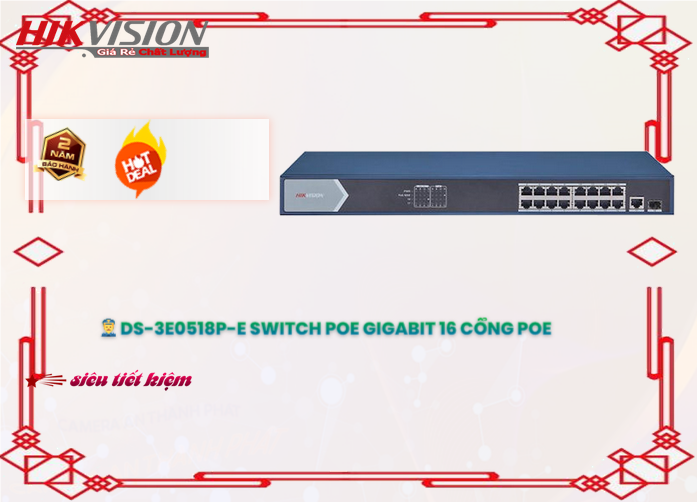 DS-3E0518P-E  Hikvision  Bộ chia mạng