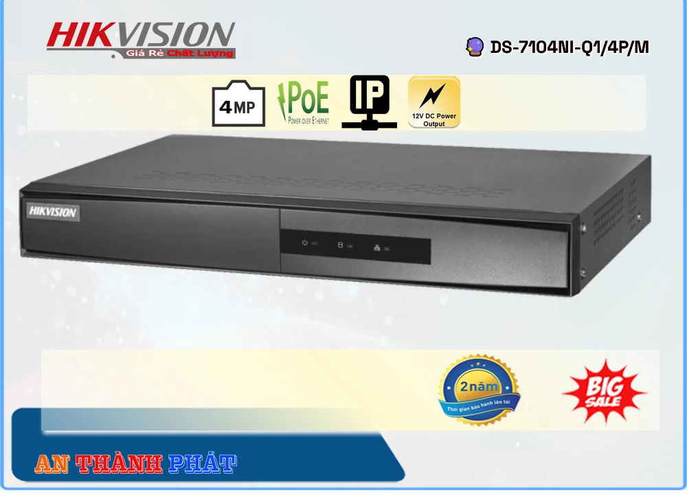 DS-7104NI-Q1/4P/M sắc nét Hikvision