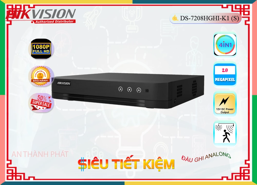 DS-7208HGHI-K1(S) Sắc Nét Hikvision ✅