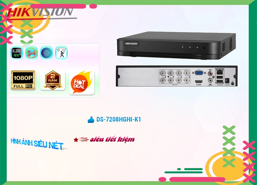 Hikvision DS-7208HGHI-K1 Hình Ảnh Đẹp