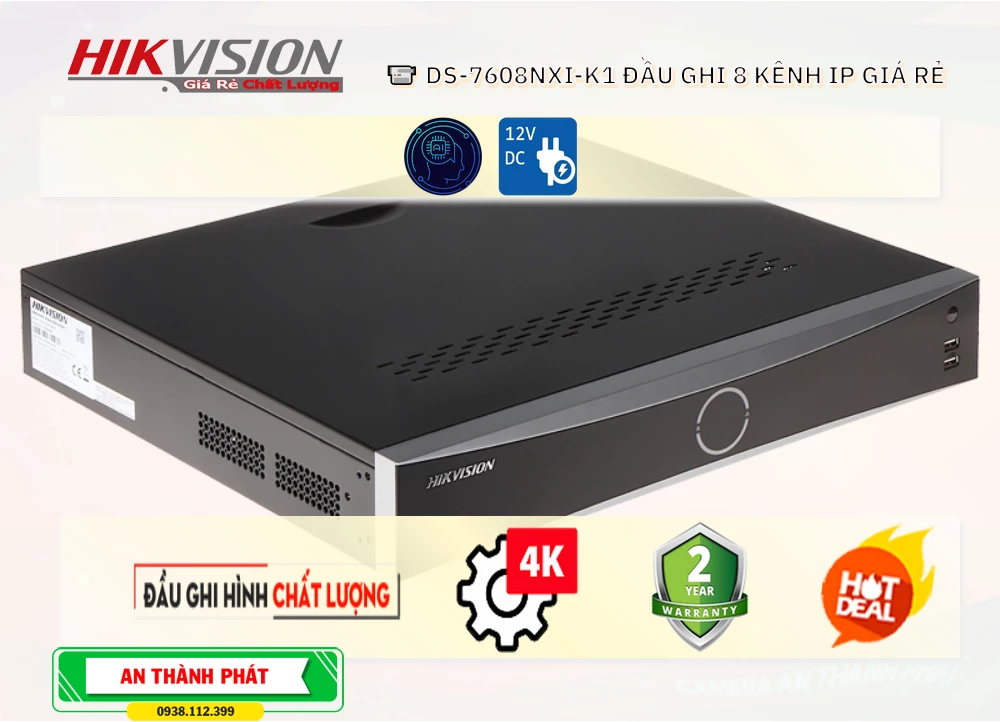 Đầu Ghi Hikvision DS-7608NXI-K1,DS-7608NXI-K1 Giá rẻ,DS 7608NXI K1,Chất Lượng Đầu Ghi Camera DS-7608NXI-K1 Hikvision