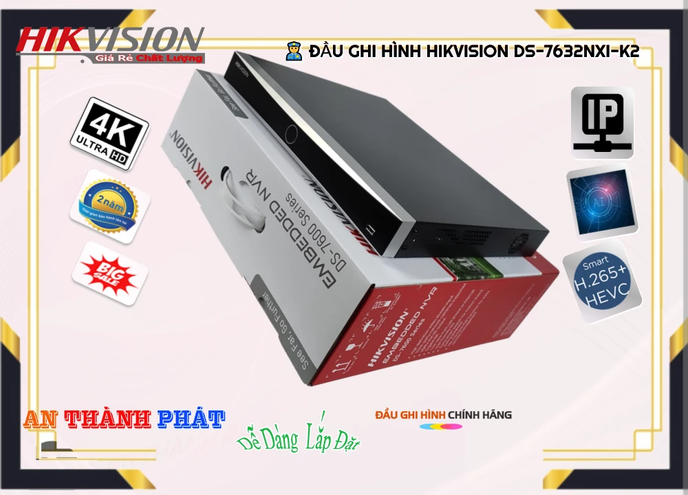 Đầu Ghi Hikvision DS-7632NXI-K2,Giá DS-7632NXI-K2,DS-7632NXI-K2 Giá Khuyến Mãi,bán Đầu Thu DS-7632NXI-K2 Hikvision