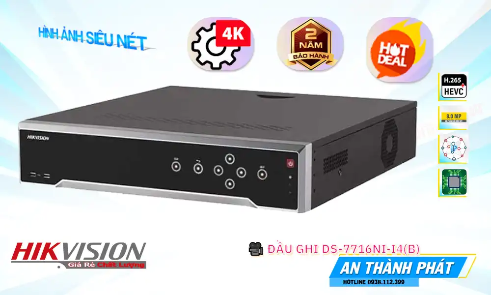Đầu Thu KTS Hikvision DS-7732NI-K4/16P Giá rẻ