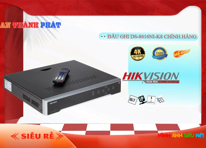 Đầu Thu KTS Hikvision DS-8616NI-K8 Công Nghệ Mới,thông số DS-8616NI-K8,DS 8616NI K8,Chất Lượng