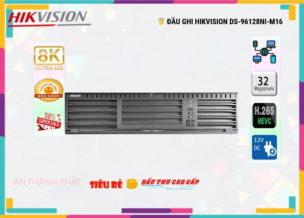 Đầu Thu KTS Hikvision DS-96128NI-M16 Giá rẻ