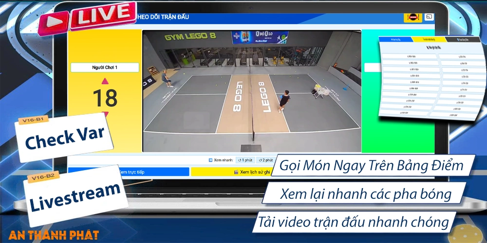 Giải Pháp Livestream Check Var Pickleball