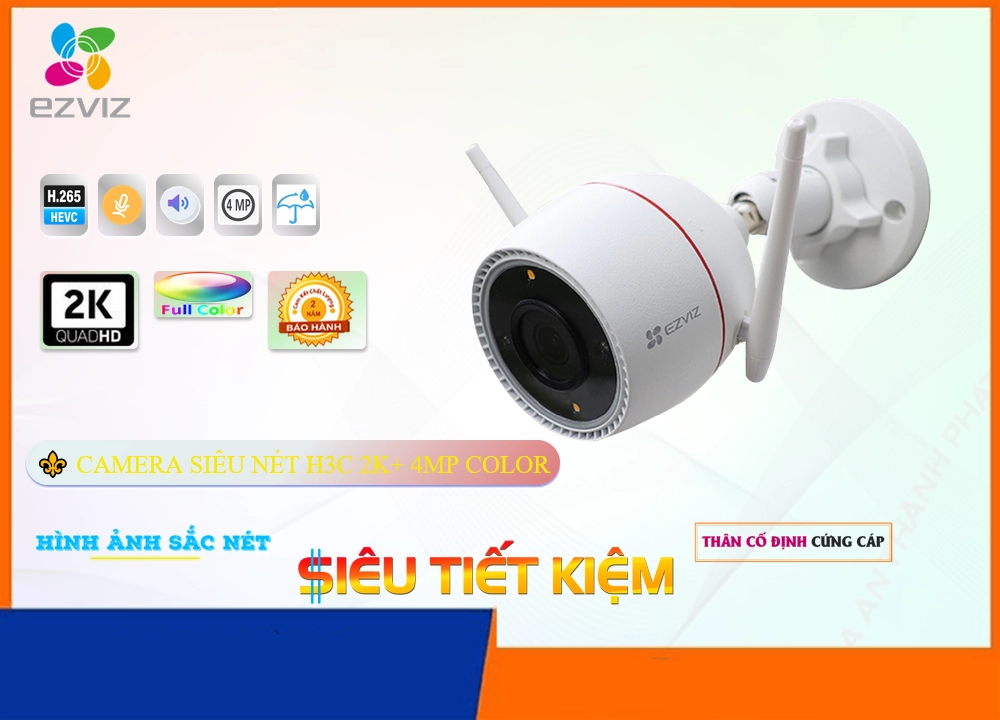 ✲  H3C 2K+ 4MP Color Camera Wifi Wifi Ezviz Công Nghệ Mới