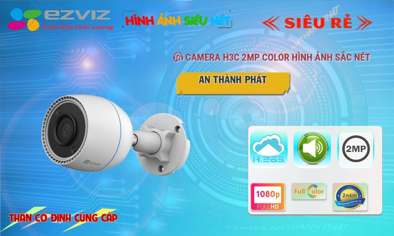 Camera Giá Rẻ Wifi Ezviz H3C 2MP Color Không Dây IP Giá tốt