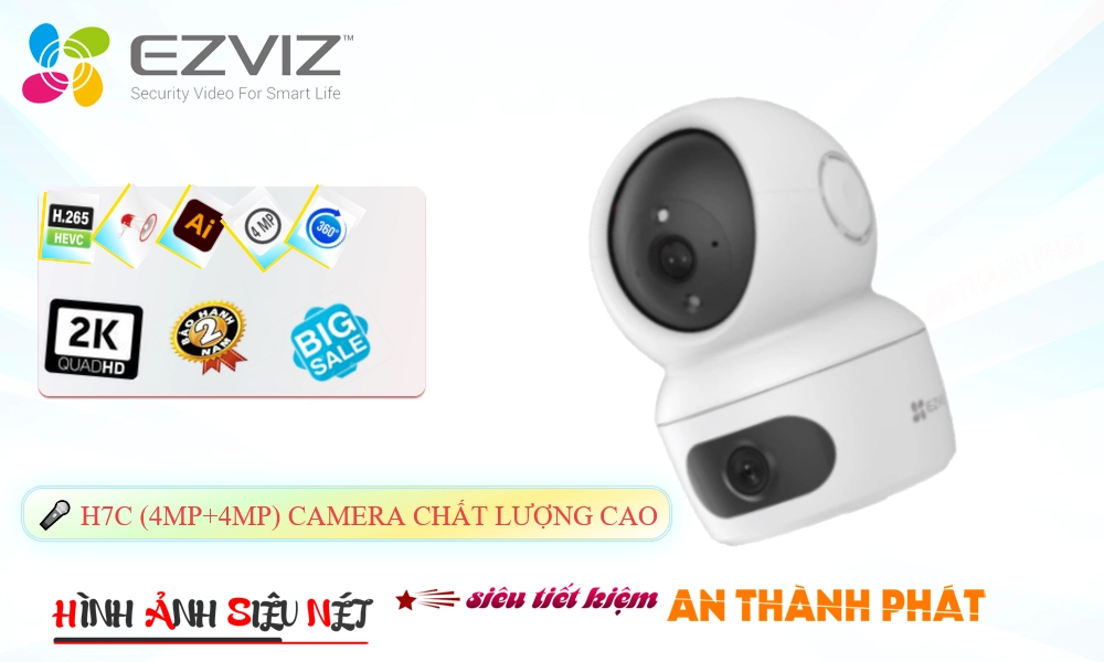 H7C (4MP+4MP) Camera Wifi Không Dây Wifi Ezviz Chức Năng Cao Cấp