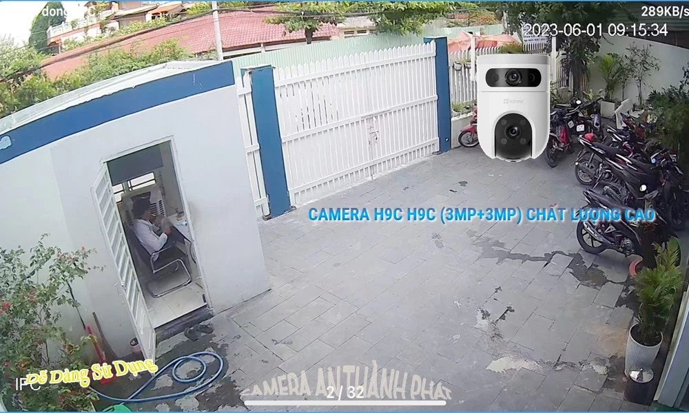 Camera Wifi Ezviz Thiết kế Đẹp Không Dây H9C (3MP+3MP)
