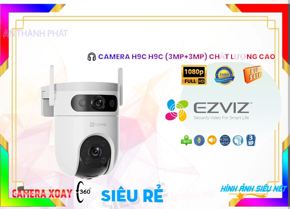 H9C (3MP+3MP) Camera IP Không Dây Thiết kế Đẹp Wifi Ezviz