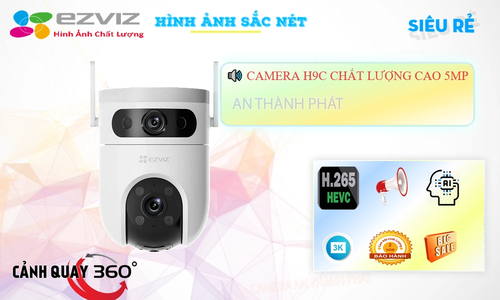 ✲  Camera IP Không Dây Wifi Ezviz H9C (5MP+5MP) Mẫu Đẹp