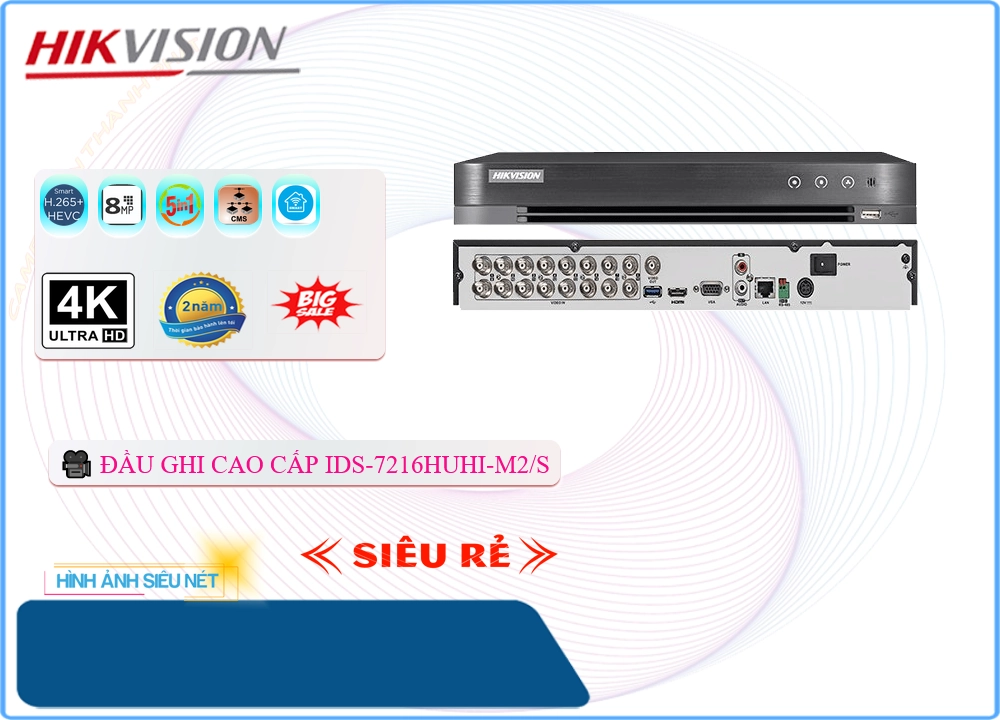 Đầu Ghi Camera Hikvision IDS-7216HUHI-M2/S Tiết Kiệm