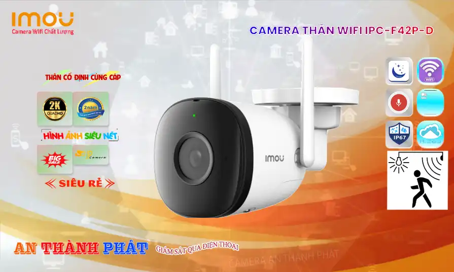 Camera Wifi Imou Thiết kế Đẹp IPC-F42P-D