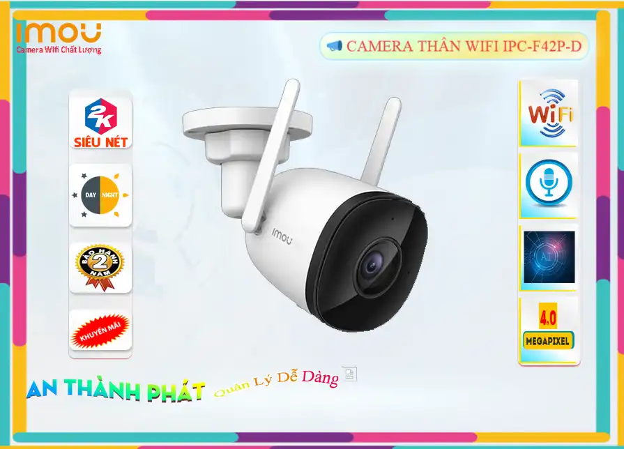 Camera Wifi Imou Thiết kế Đẹp IPC-F42P-D
