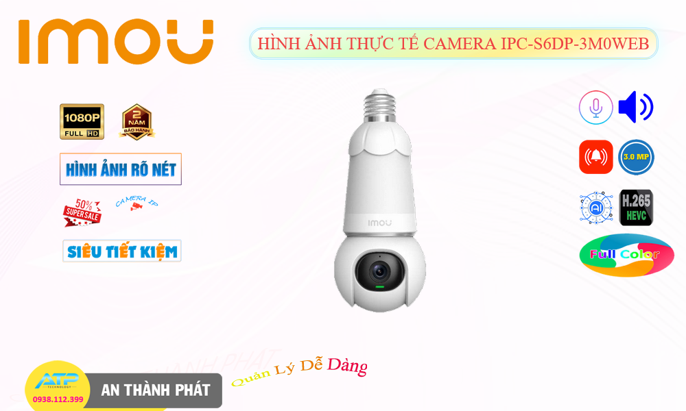 Camera IPC-S6DP-3M0WEB Wifi Imou ✪
