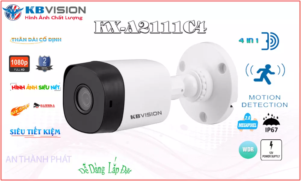 Camera Kbvision Thân  KX-A2111C4 chuẩn IP67