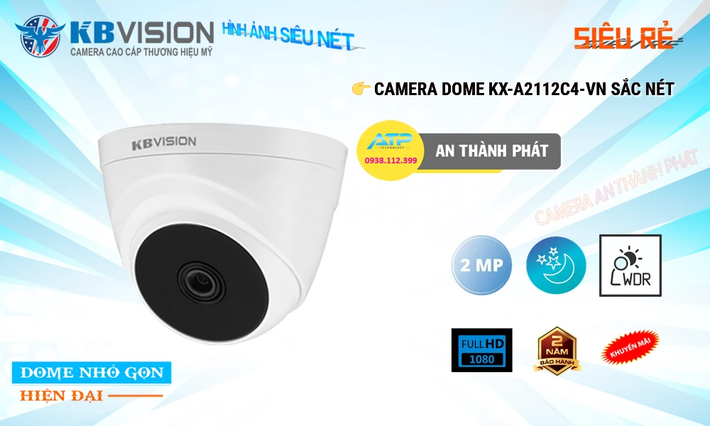 Camera Giá Rẻ KBvision KX-A2112C4-VN Chi phí phù hợp
