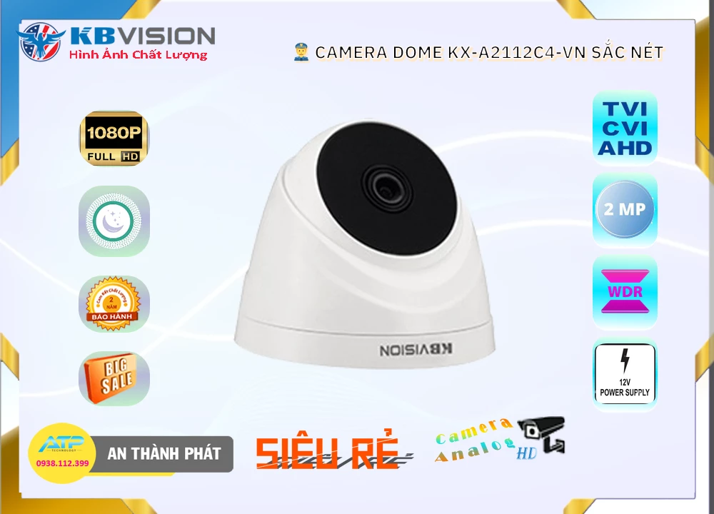 Camera Giá Rẻ KBvision KX-A2112C4-VN Chi phí phù hợp