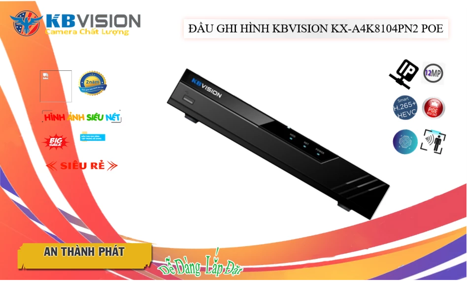 Đầu Ghi Camera KX-A4K8104PN2 KBvision giá rẻ chất lượng cao