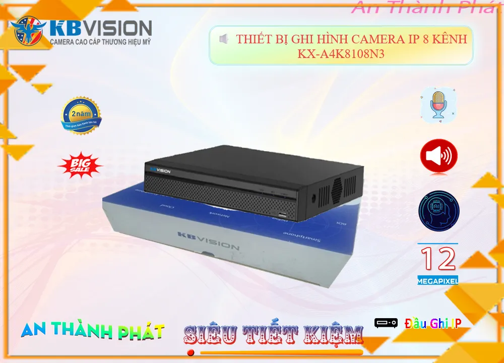 Đầu Ghi Camera KX-A4K8108N3 8 Kênh Cao Cấp