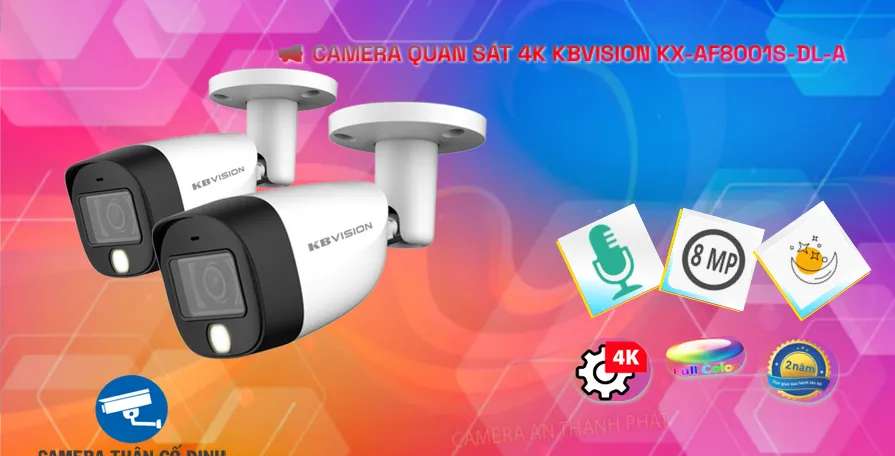 Camera HD Anlog Chức năng chuyên dụng Ánh sáng kép giúp giám sát ban đêm nhiều lựa chọn hình ảnh trắng đen hoặc màu KX-AF8001S-DL-A Đang giảm giá