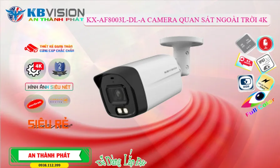KX-AF8003L-DL-A HD Anlog Chức năng chuyên dụng 2 lựa chọn giám sát ban đêm với ánh sáng kép thông minh Camera Giám Sát Giá tốt