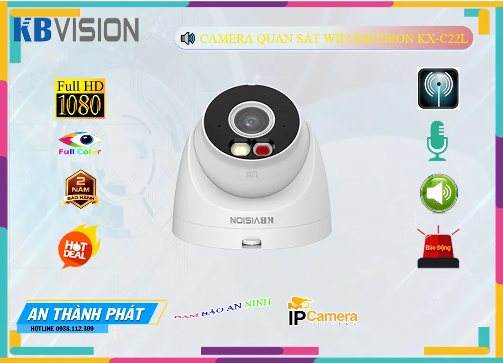 Camera IP Không Dây KX-C22L KBvision Thiết kế Đẹp