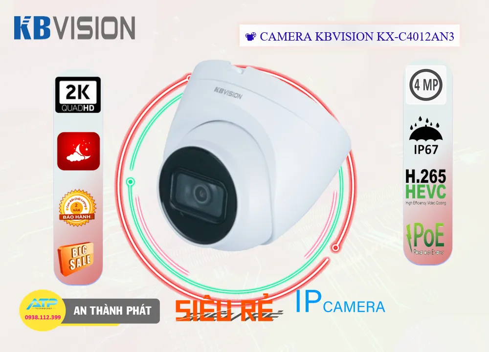 KX C4012AN3,Camera IP Kbvision KX-C4012AN3,Chất Lượng KX-C4012AN3,Giá Ip POE Sắc Nét KX-C4012AN3,phân phối
