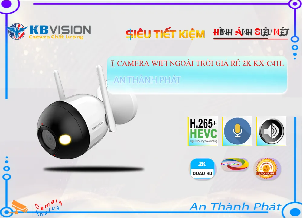 Camera Wifi KX-C41L KBvision Thiết kế Đẹp