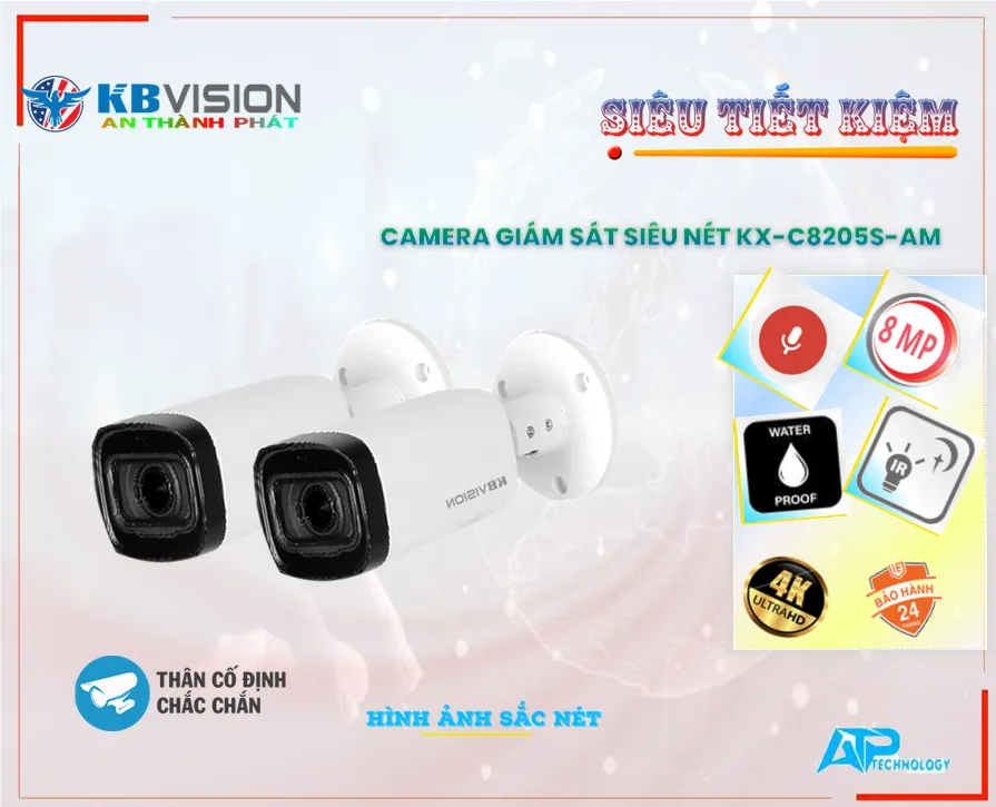 Camera HD được Thiết kế Nguồn giao động 10% :12V siệu tiết kiệm KBvision KX-C8205S-AM Tiết Kiệm
