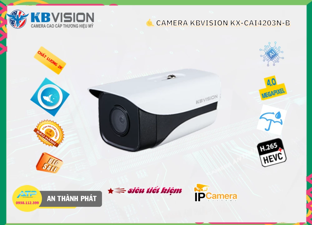 Camera KBvision KX-CAi4203N-B,Giá KX-CAi4203N-B,KX-CAi4203N-B Giá Khuyến Mãi,bán Camera KBvision Thiết kế Đẹp