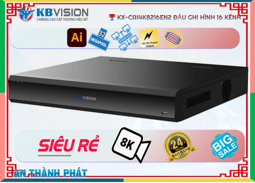 Đầu Ghi KBvision KX-CAi4K8216EN2,Giá KX-CAi4K8216EN2,KX-CAi4K8216EN2 Giá Khuyến Mãi,bán KX-CAi4K8216EN2 KBvision giá rẻ