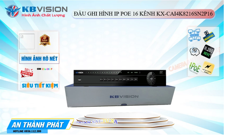 ❇  KX-CAi4K8216SN2P16 Đầu ghi Camera KBvision Giá rẻ